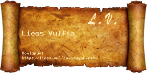 Liess Vulfia névjegykártya